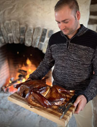 Mark with the turkey