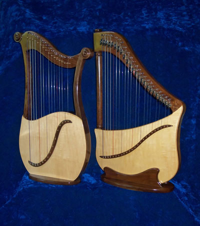 Lyre harp and Lute harp