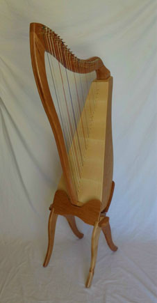 Cherry collapsible stand with the Bass LAP Harp