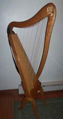 Small rose on a Bass Minstrel Harp