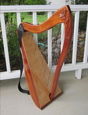 Small rose on a 26-LAP Harp
